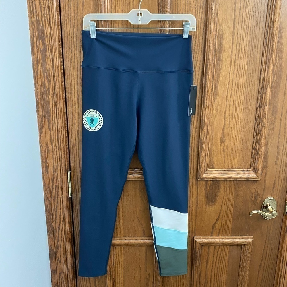 Soul Cycle University Colorblock Legging Large NWT